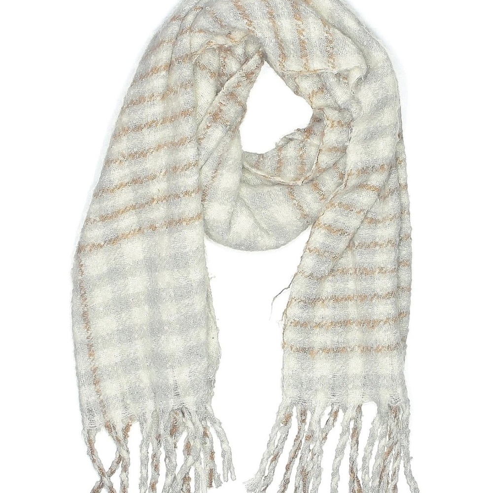 Something navy ivory check scarf